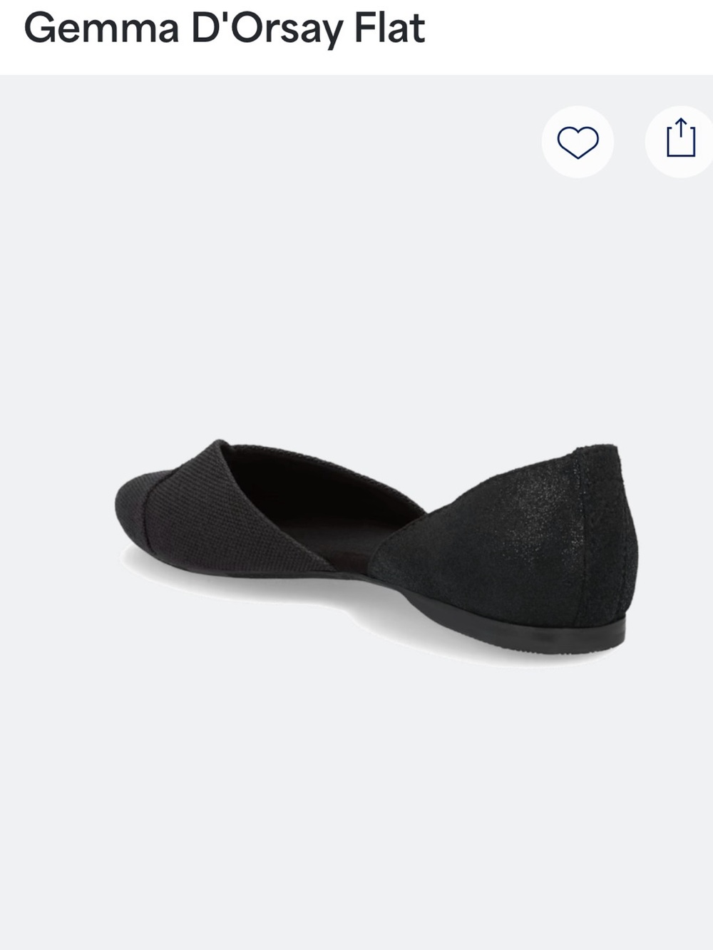Tom’s Gemma D’Orsay Black Flat Size 9.5 NWT - Picture 3 of 11